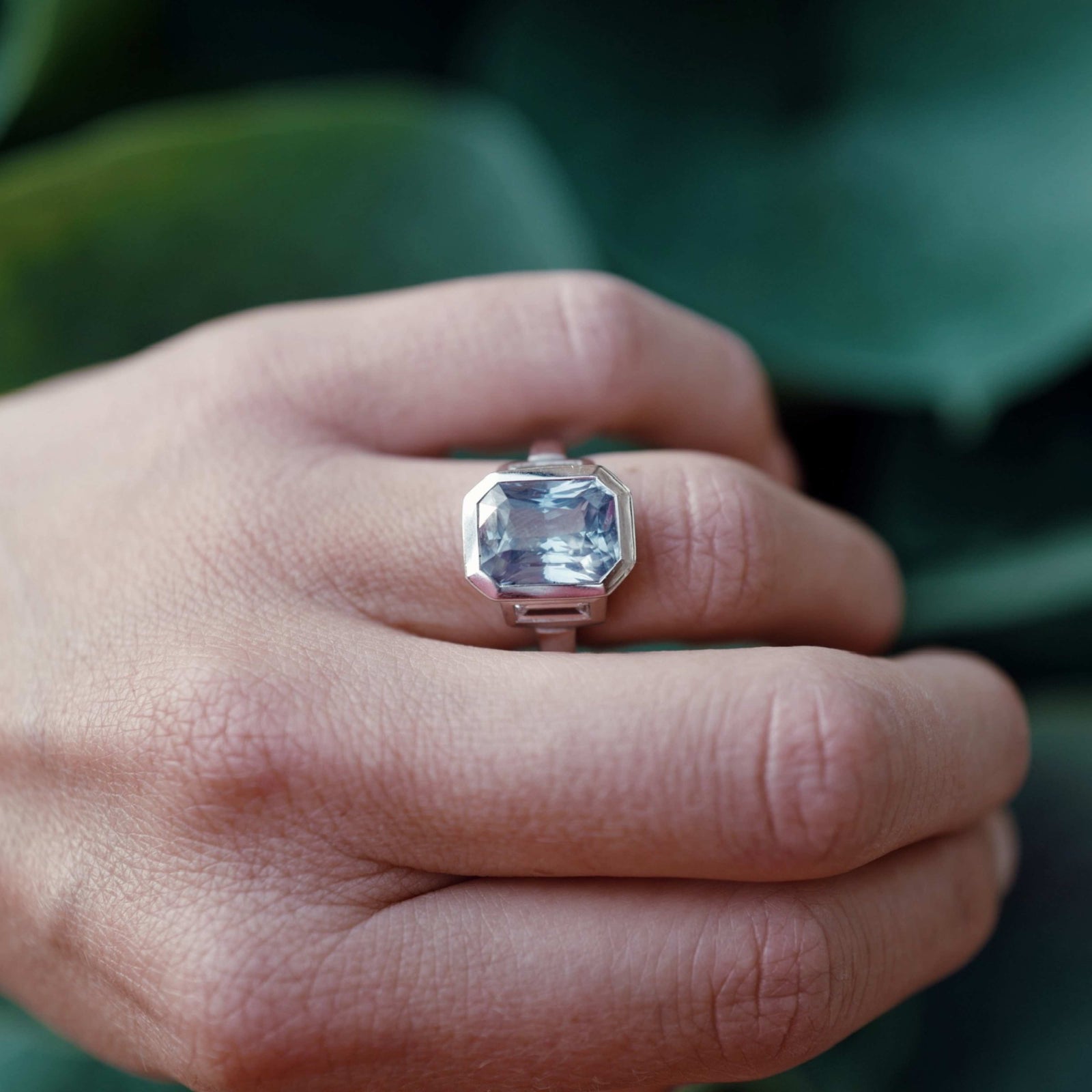 AURA White Gold Sapphire & Diamond Ring
