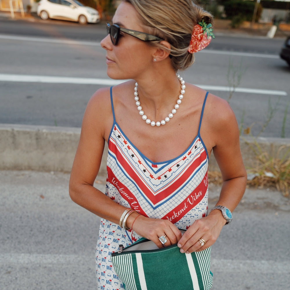 Silver Maxi White Holiday Pearl Necklace