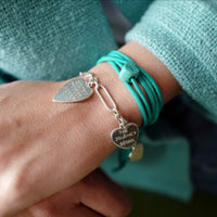 Silver Heart Token Bracelet