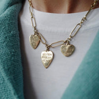 Gold Trio Heart Token Necklace