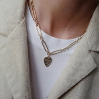Gold 'Always With Me' Heart Token Necklace