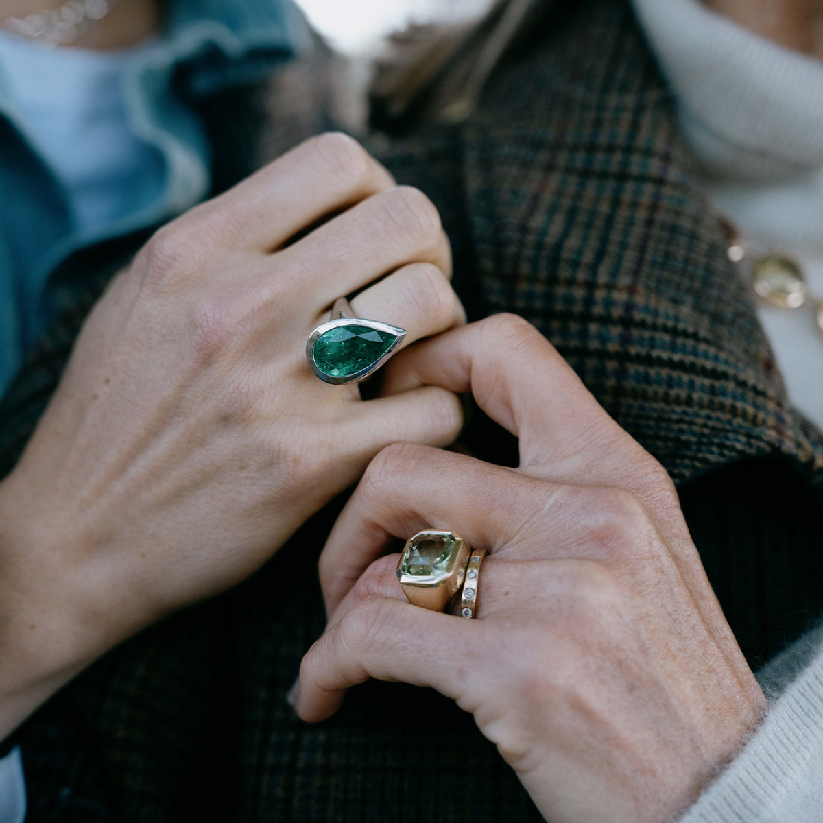 GOLDINE Gold Green Tourmaline Ring