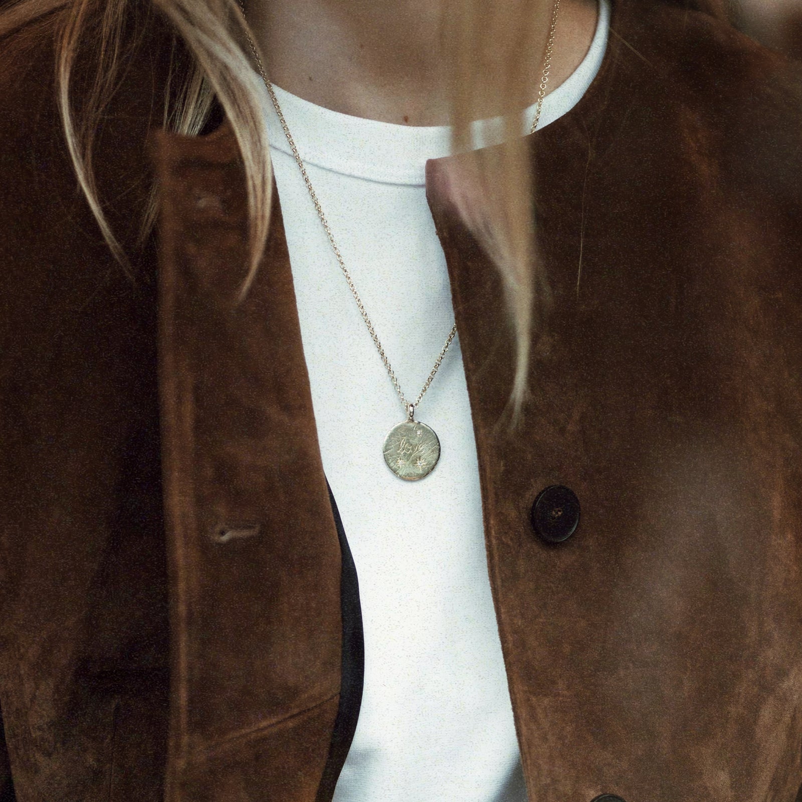 Gold Trio Diamond Midnight Moon Necklace