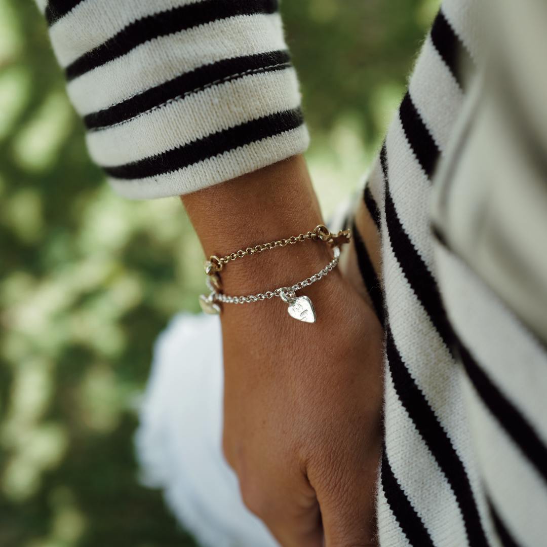 Silver Trio Baby Heart Chain Bracelet