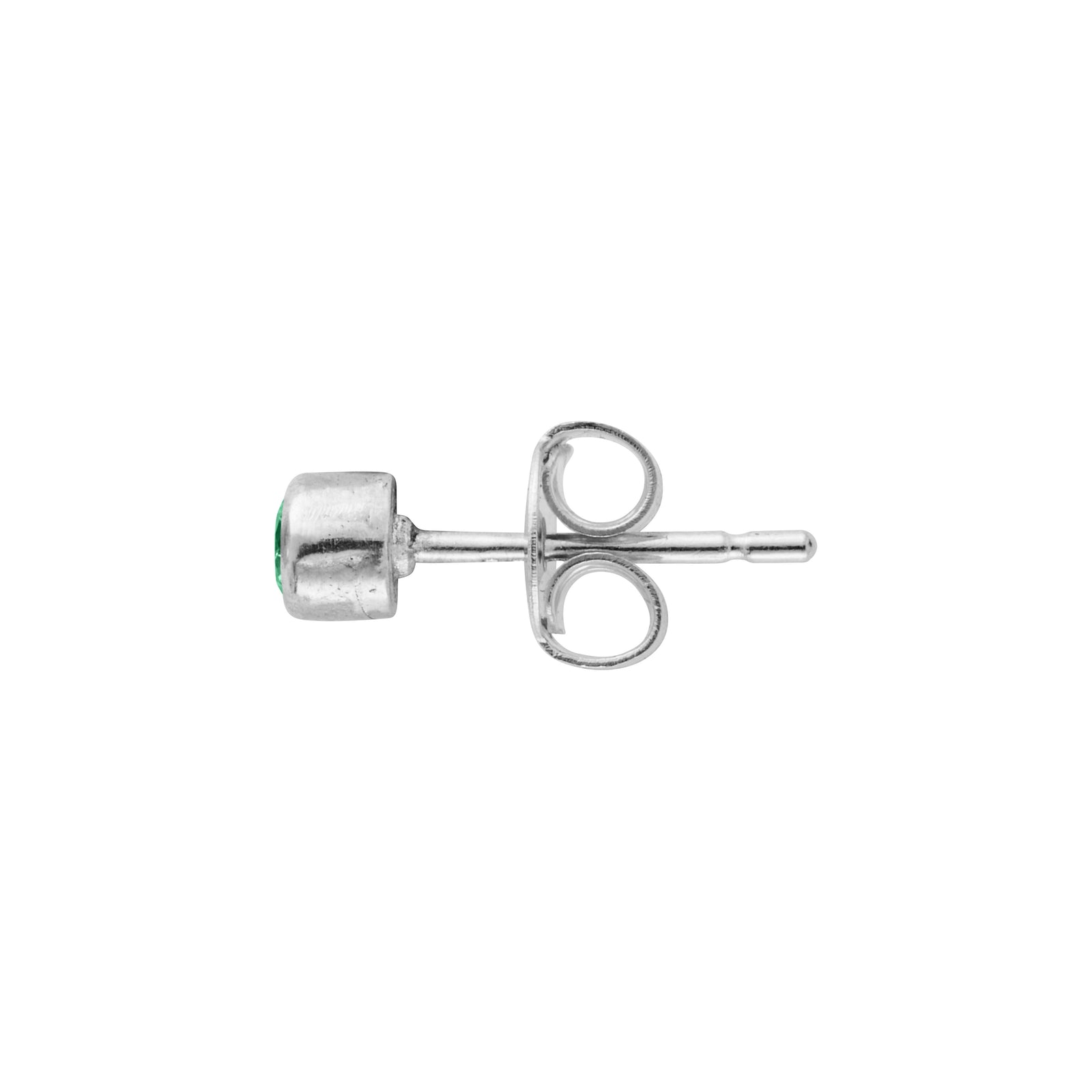 Silver Emerald 'Manifest' Stud Earring