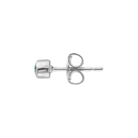 Silver Emerald 'Manifest' Single Stud Earring