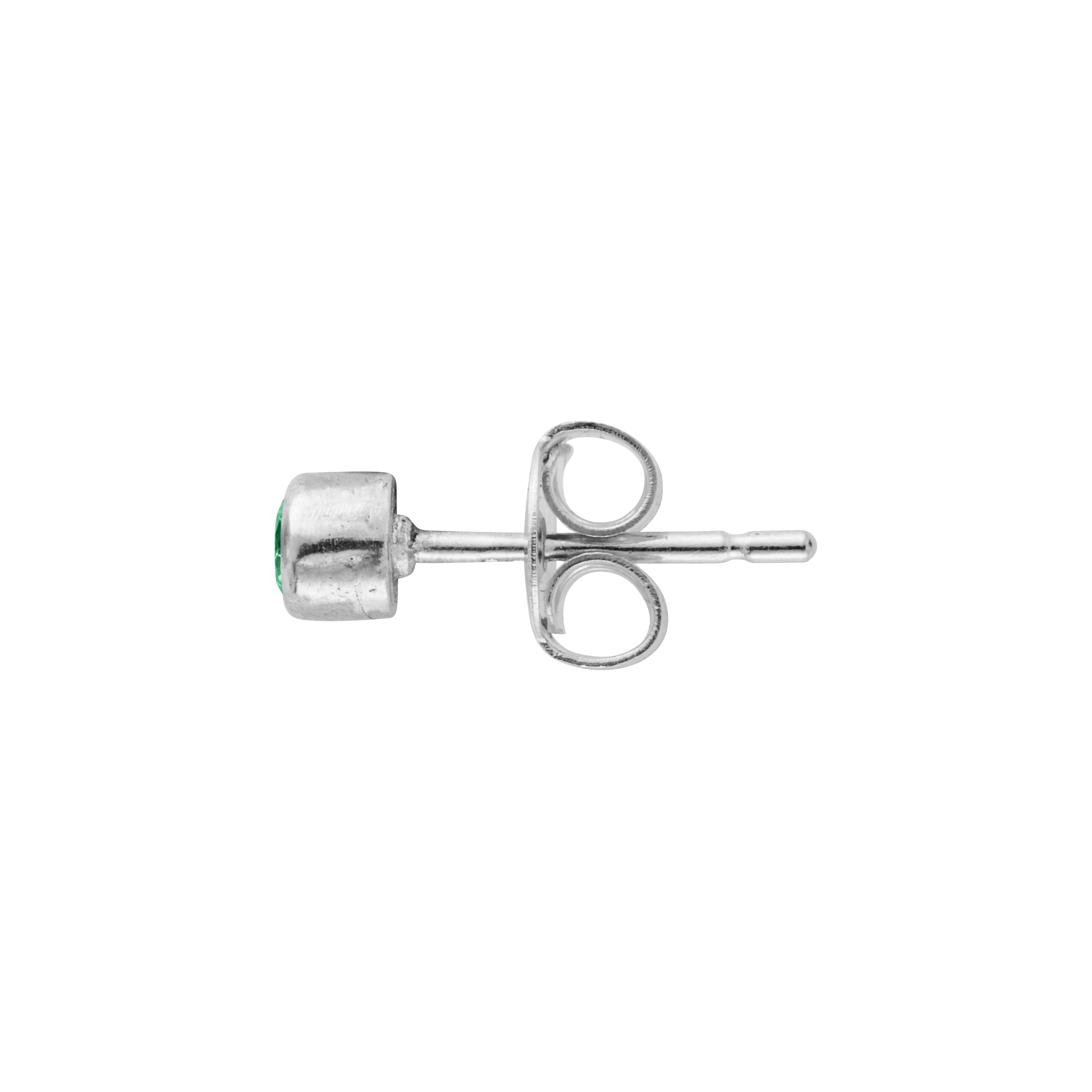 Silver Emerald 'Manifest' Single Stud Earring