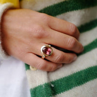 RANA Gold Pink Tourmaline & Diamond Ring