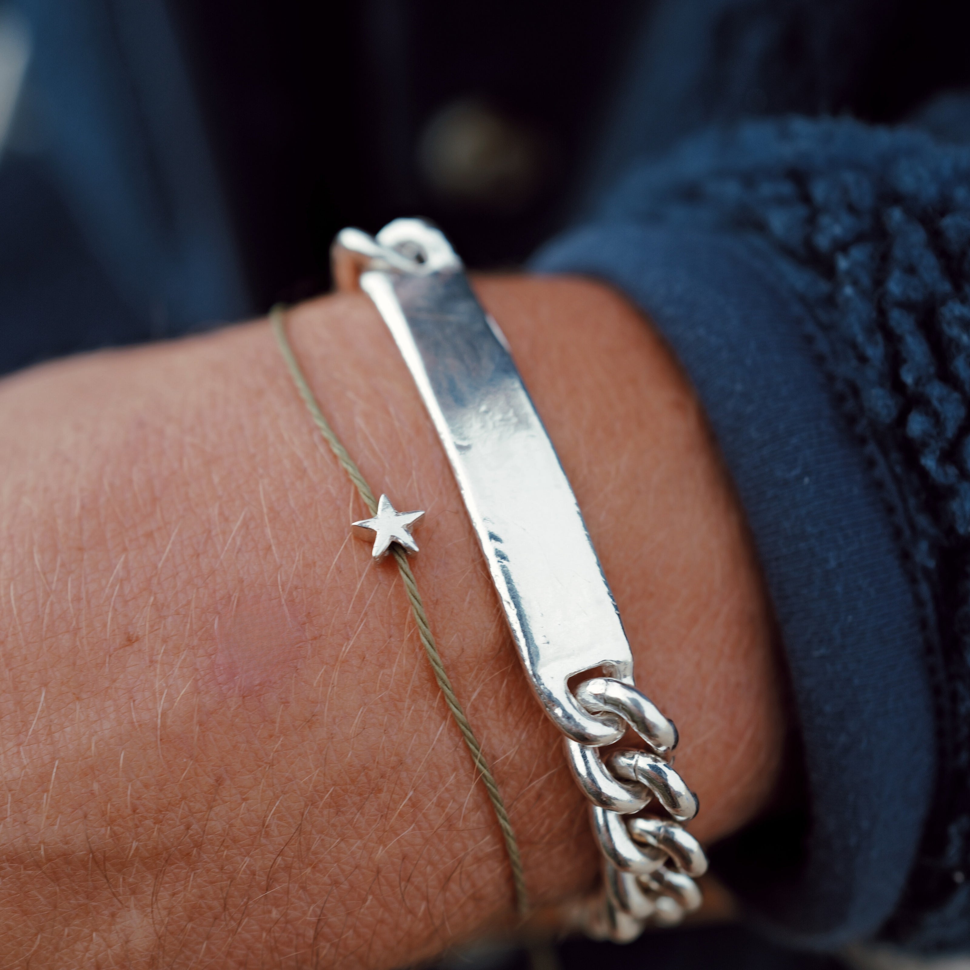 Silver Tiny Star Cord Bracelet