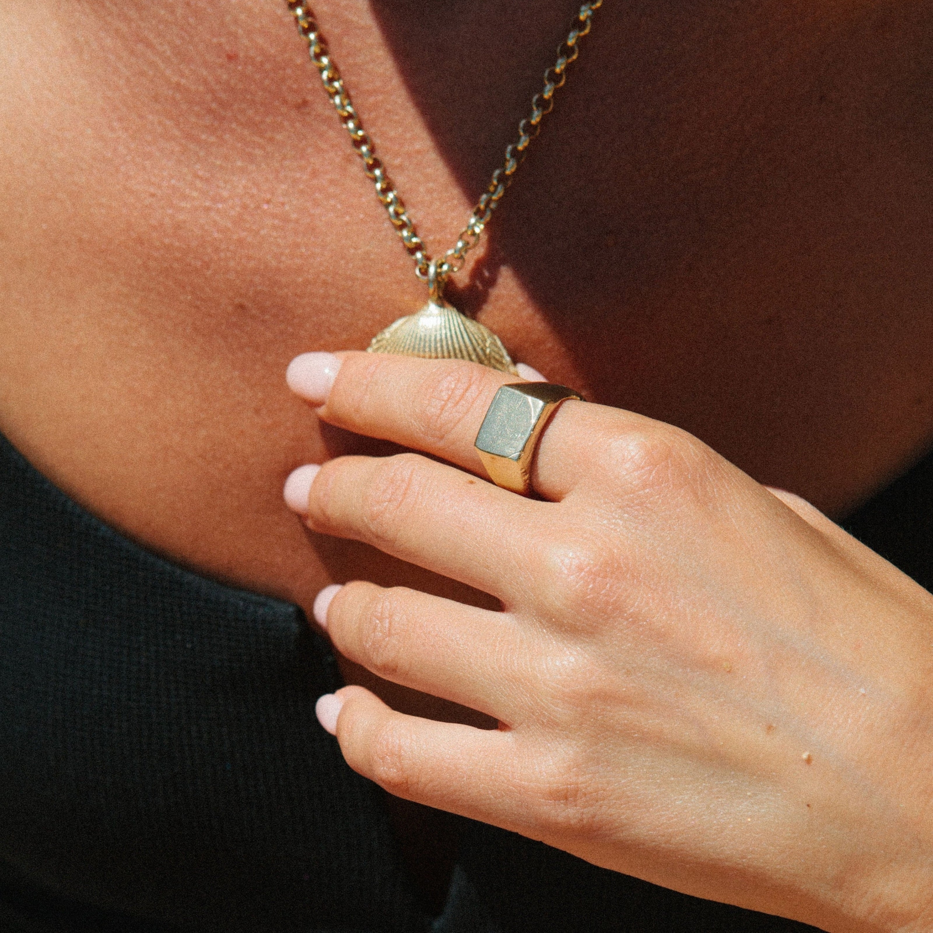 Gold Square Signet Ring