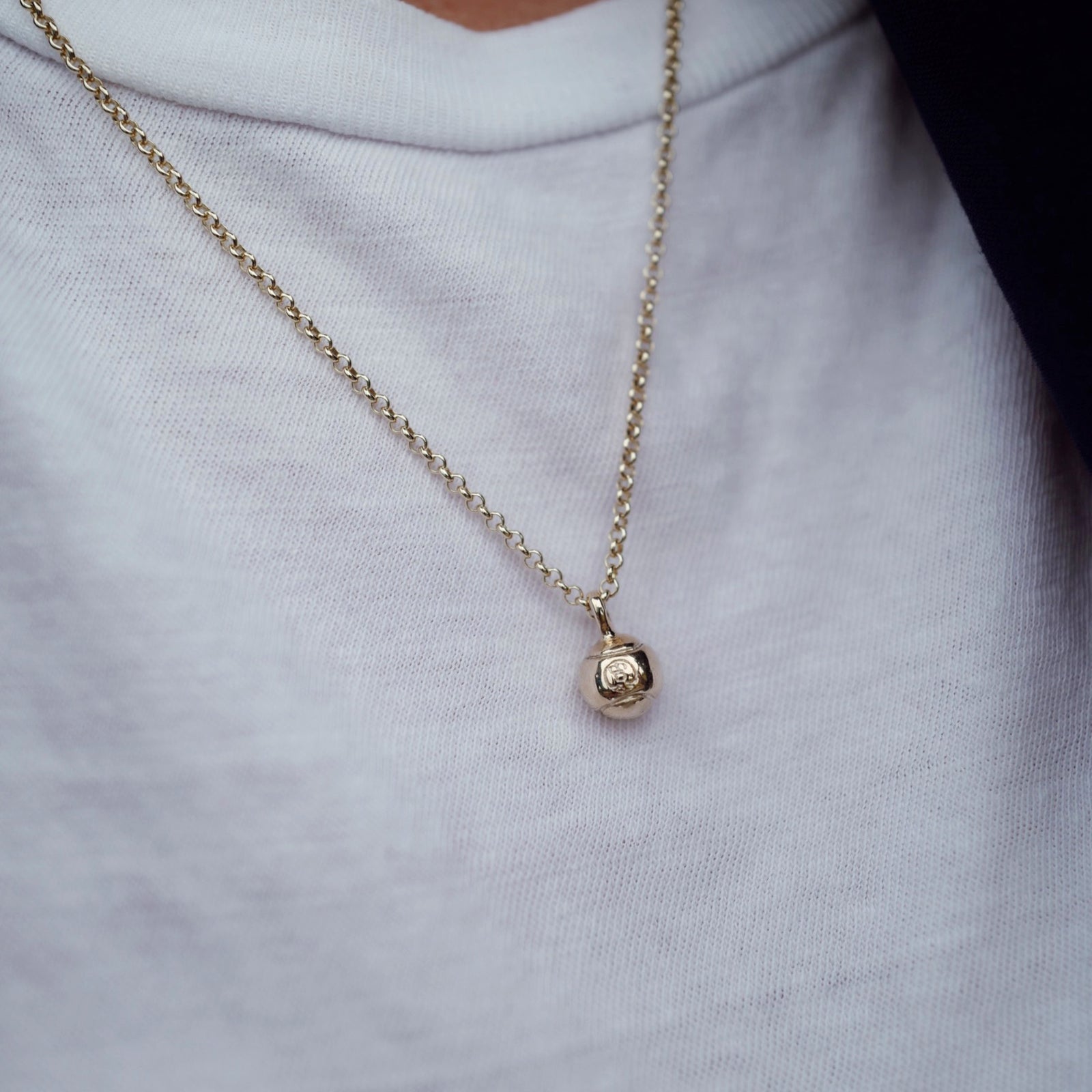 Gold DD Tennis Ball Necklace