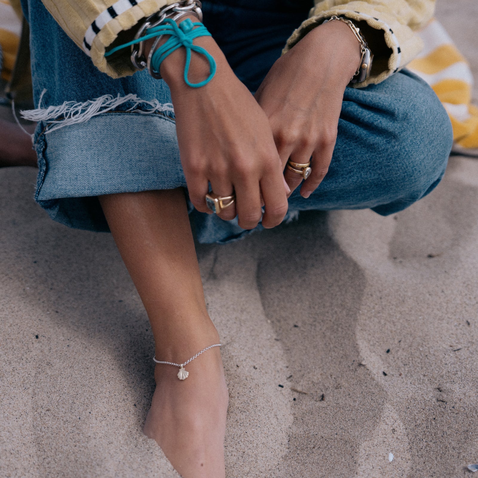 Silver Scallop Shell Anklet