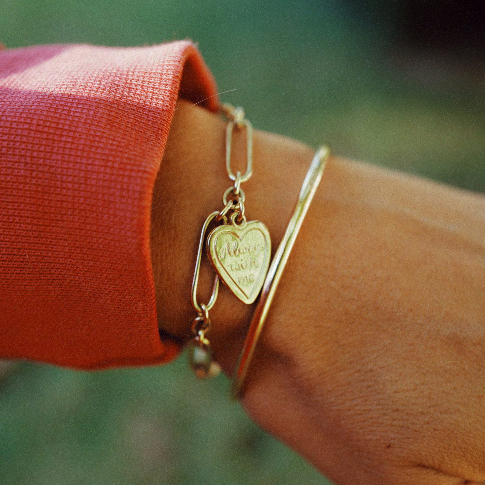 Gold 'Always With Me' Love Token Bracelet