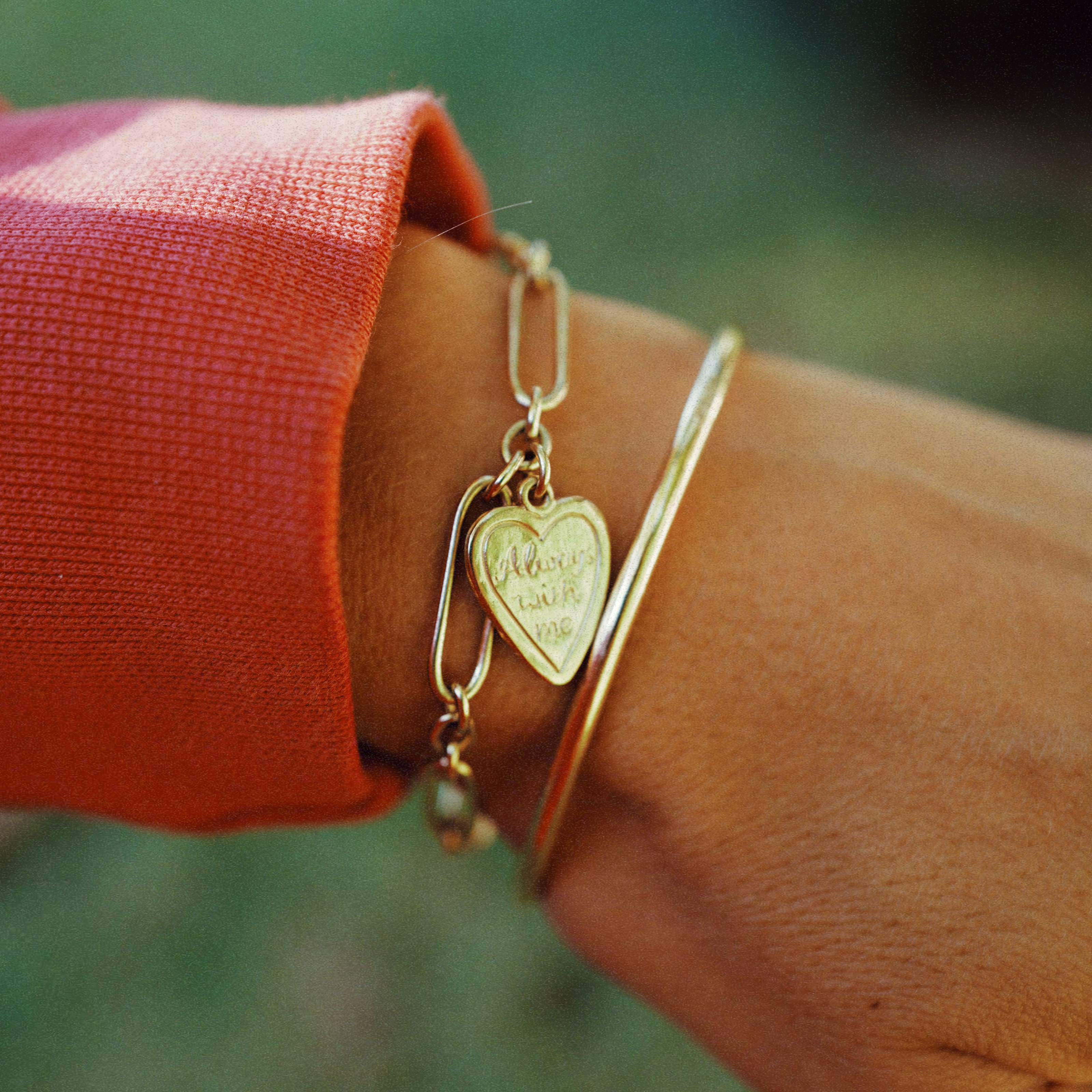 Gold 'Always With Me' Love Token Bracelet
