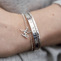 Silver Skier Chain Bracelet