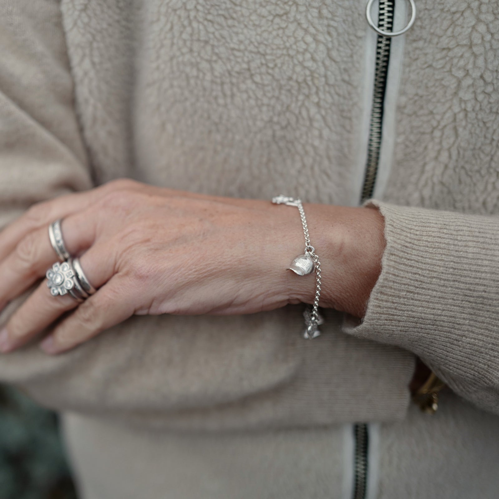 Silver Verbier Charm Bracelet