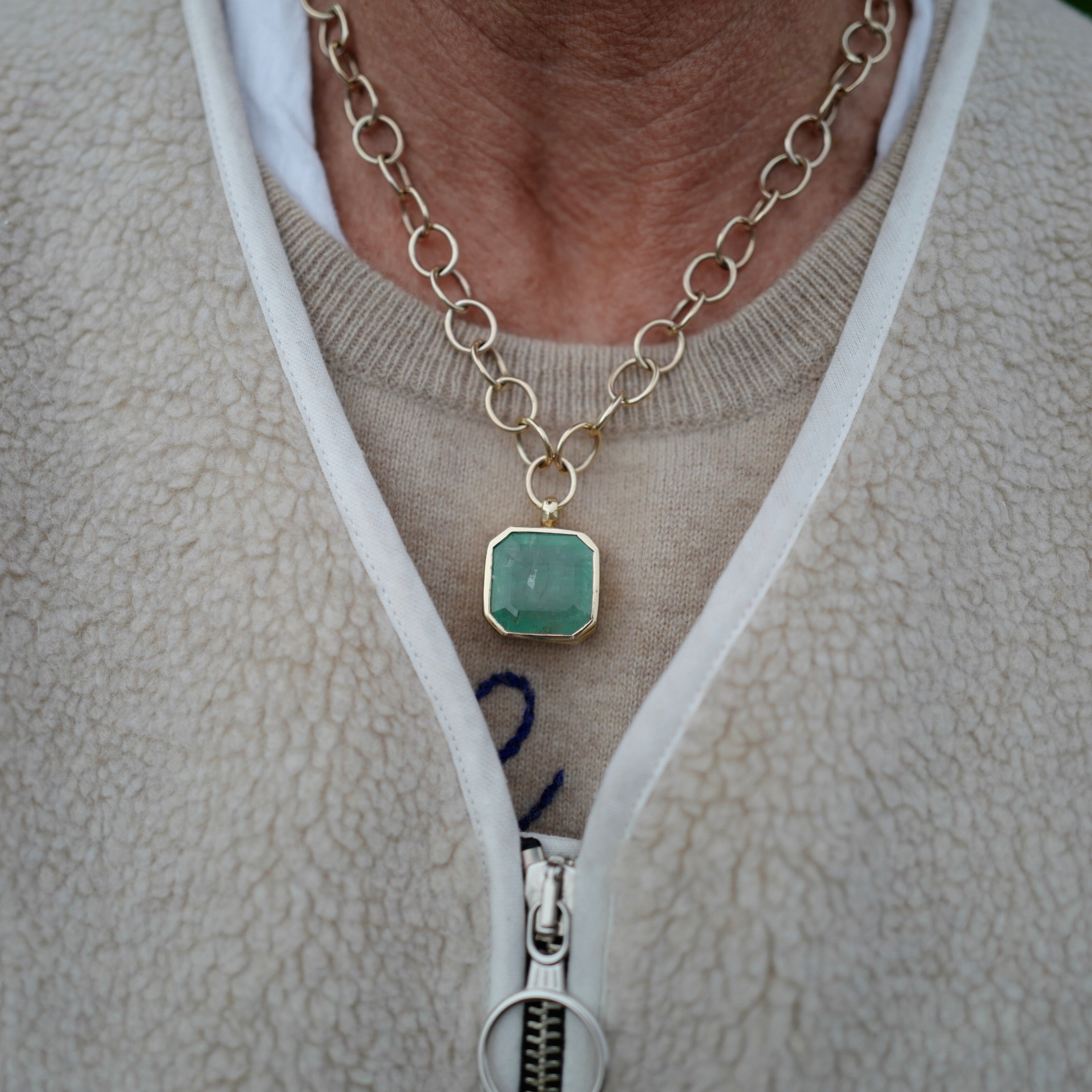 ELPIDA Gold Emerald Necklace