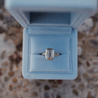 'The Heirloom' 9ct Gold Emerald 2ct Lab Grown Diamond Bezel Engagement Ring