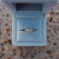 'The Heirloom' 9ct Gold Emerald 2ct Lab Grown Diamond Claw Engagement Ring