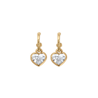 Gold Lab Grown Diamond Heart Tiny Cupid Hoop Earrings