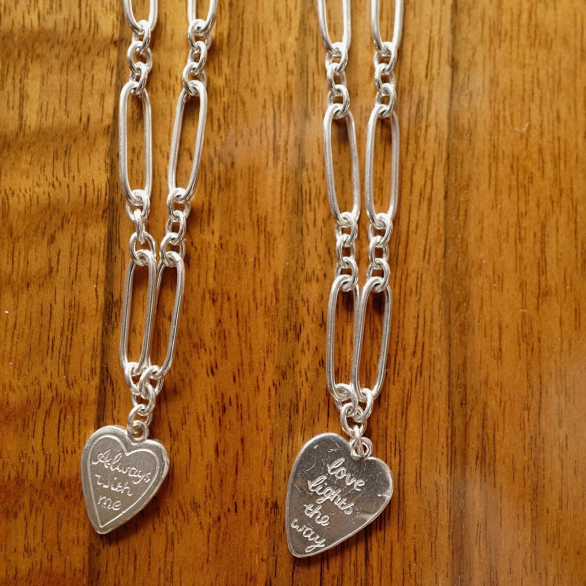 Silver 'Love Lights The Way' Heart Token Necklace