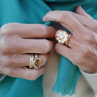 Silver Citrine Treasure Ring