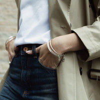 Silver Mini Open Heart Bangle