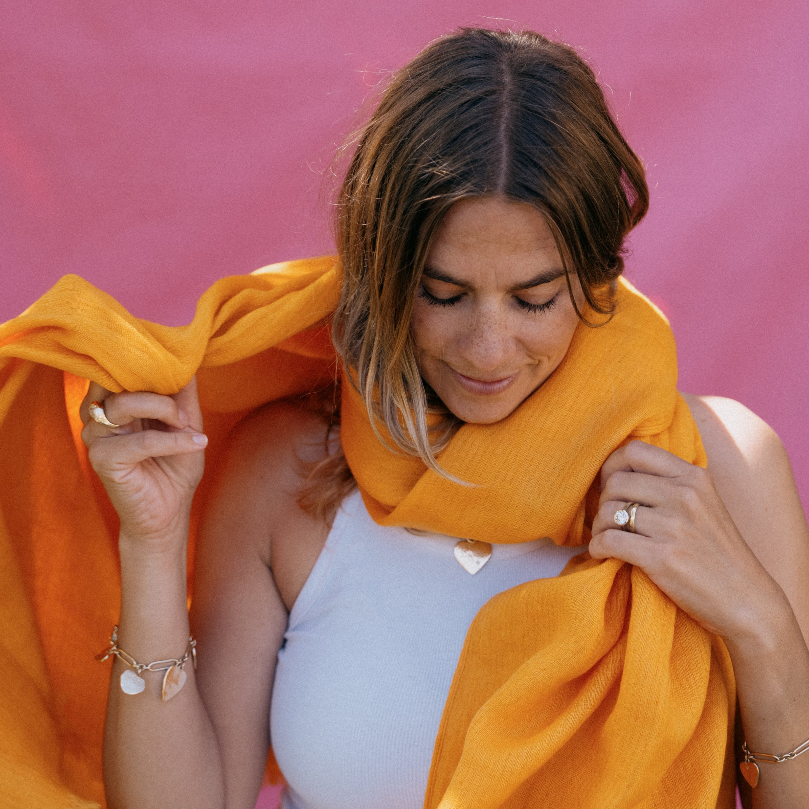 DD Orange Cashmere Scarf