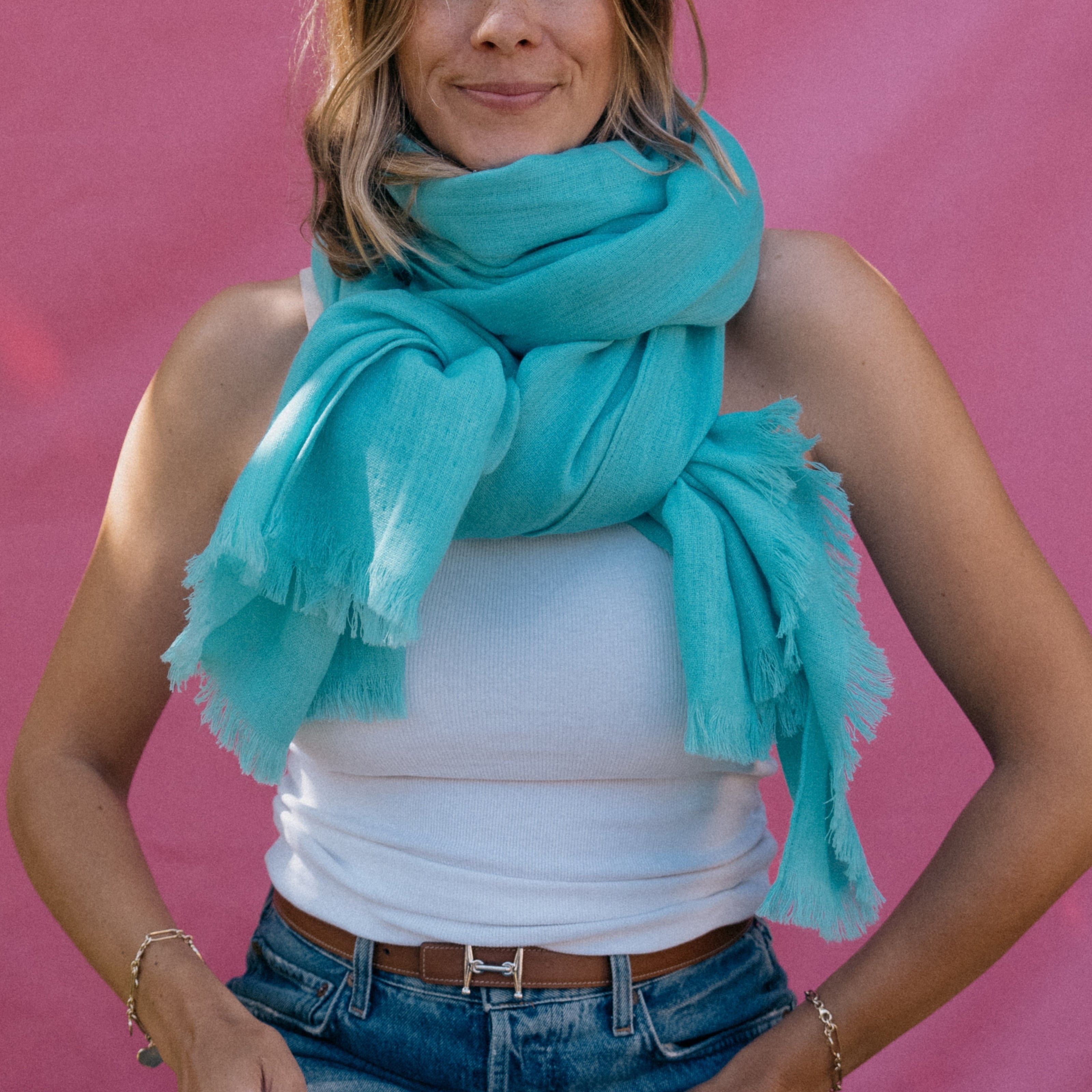DD Turquoise Cashmere Scarf