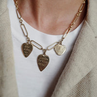Gold Trio Heart Token Necklace