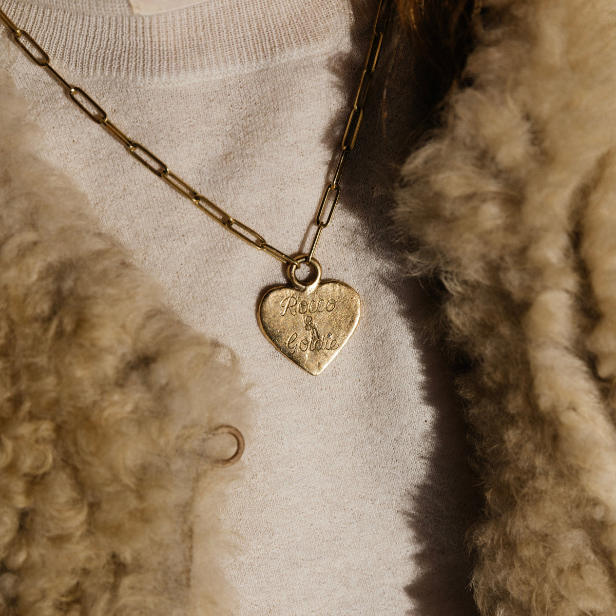Gold Keeper's Heart Trace Chain Necklace