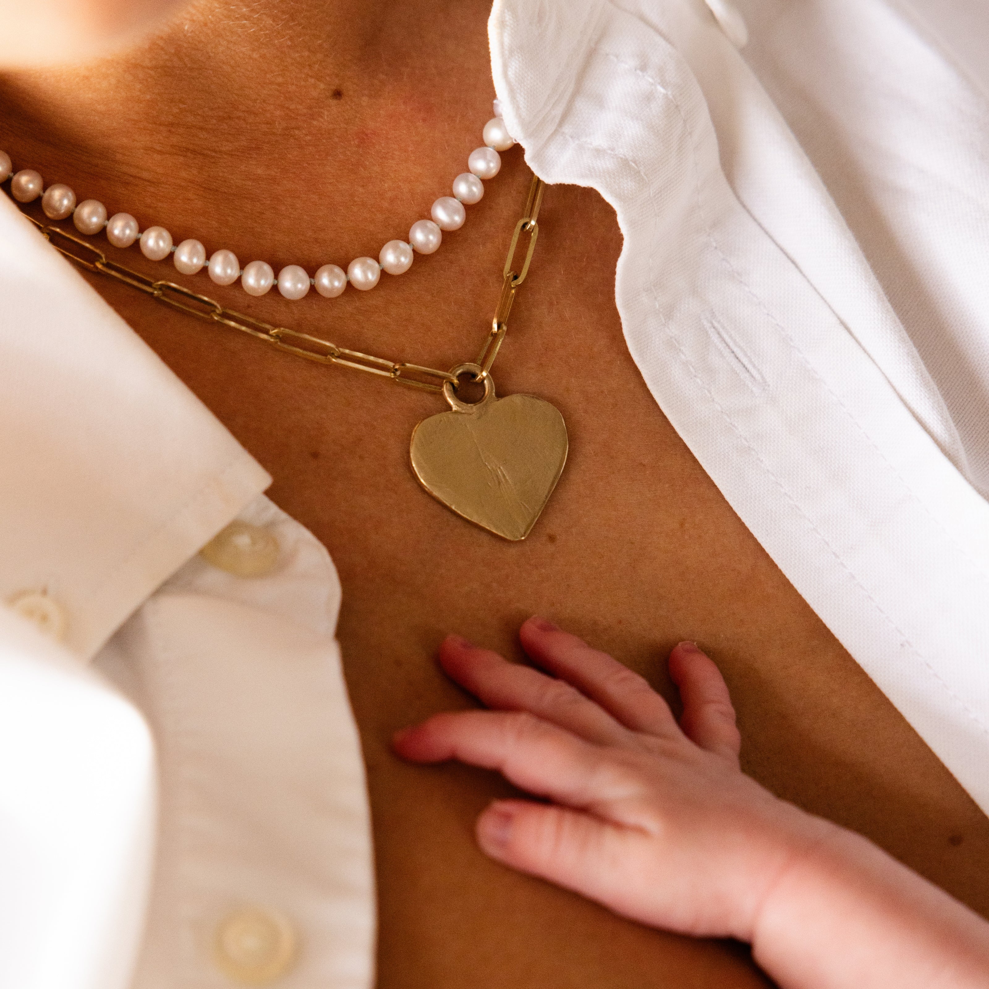 Gold Keeper's Heart Trace Chain Necklace