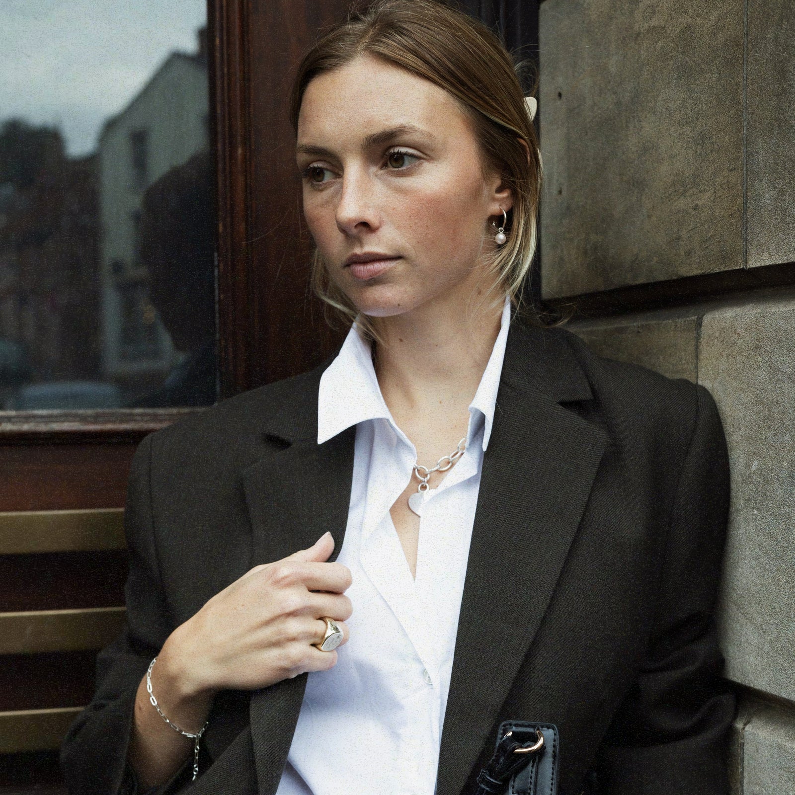 Silver Large White Pearl Earring Charms