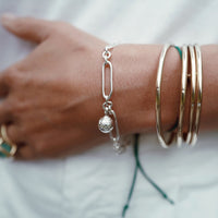 Silver DD Tennis Ball Chain Bracelet