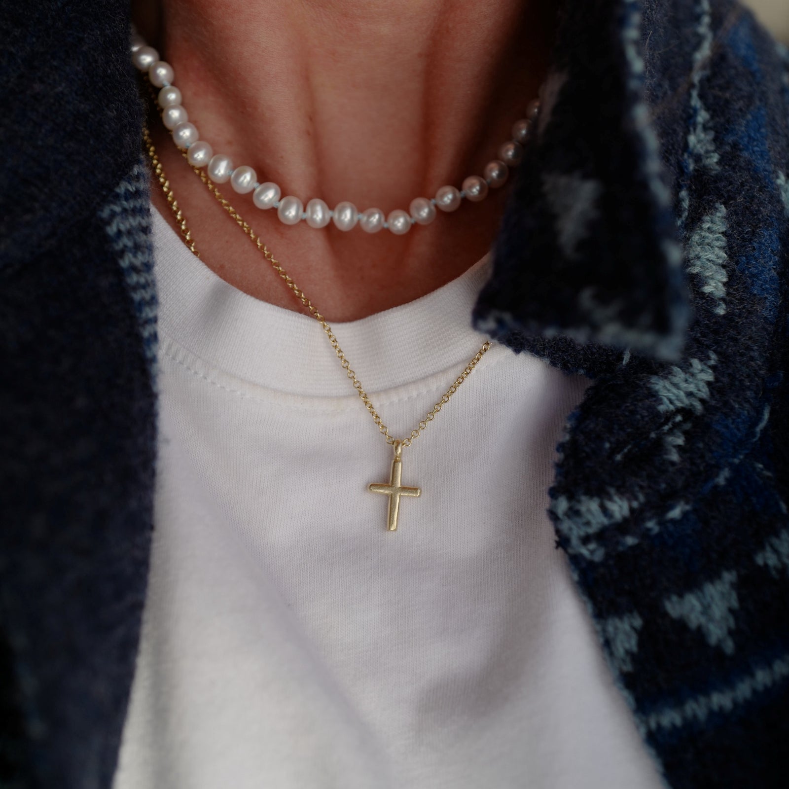 Gold Mini Cross Necklace