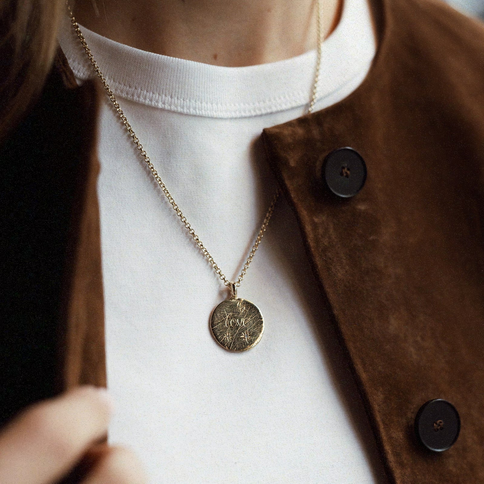 Gold Trio Diamond Midnight Moon Necklace