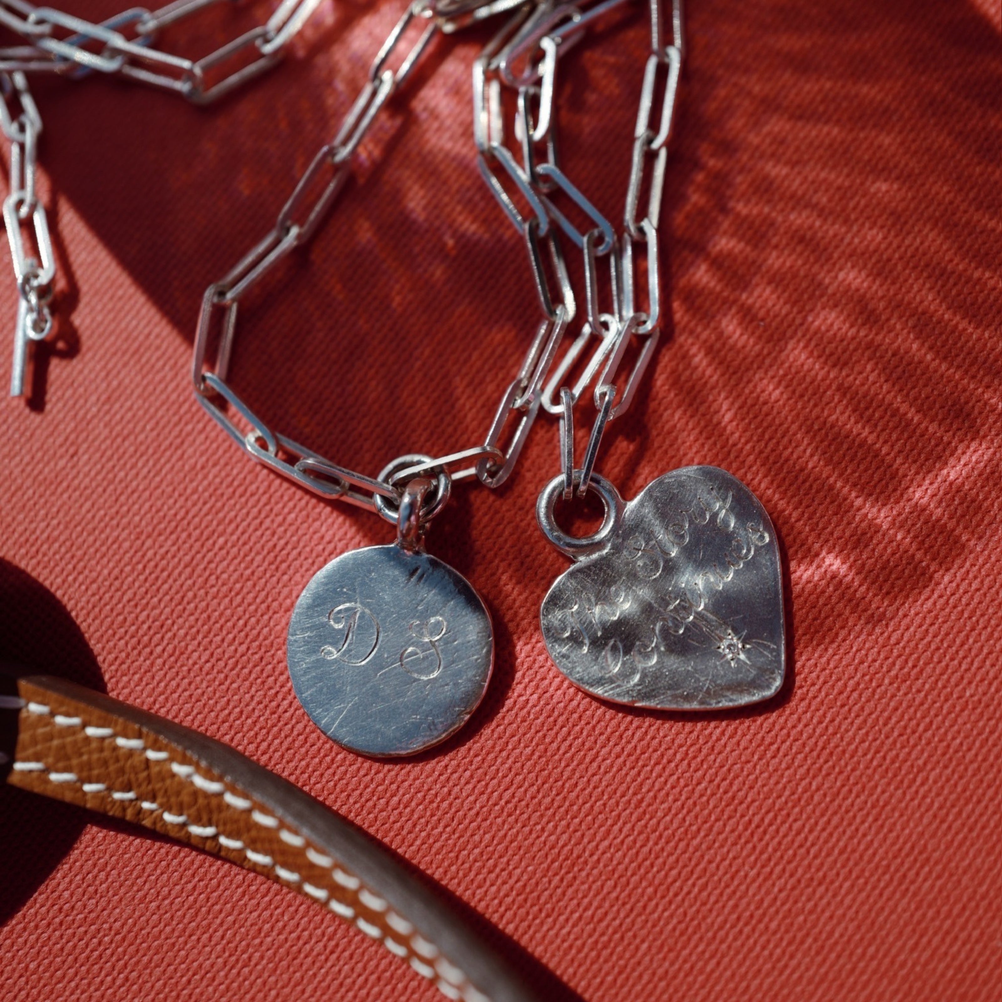 Silver Large Moon Trace Chain Necklace