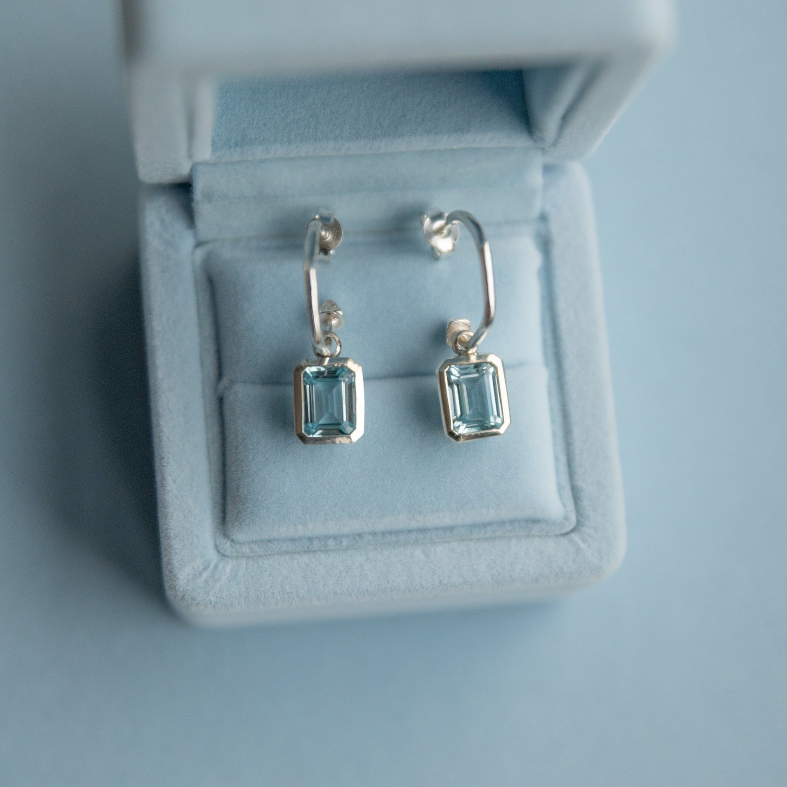 Silver Juno Blue Topaz Earring Charms