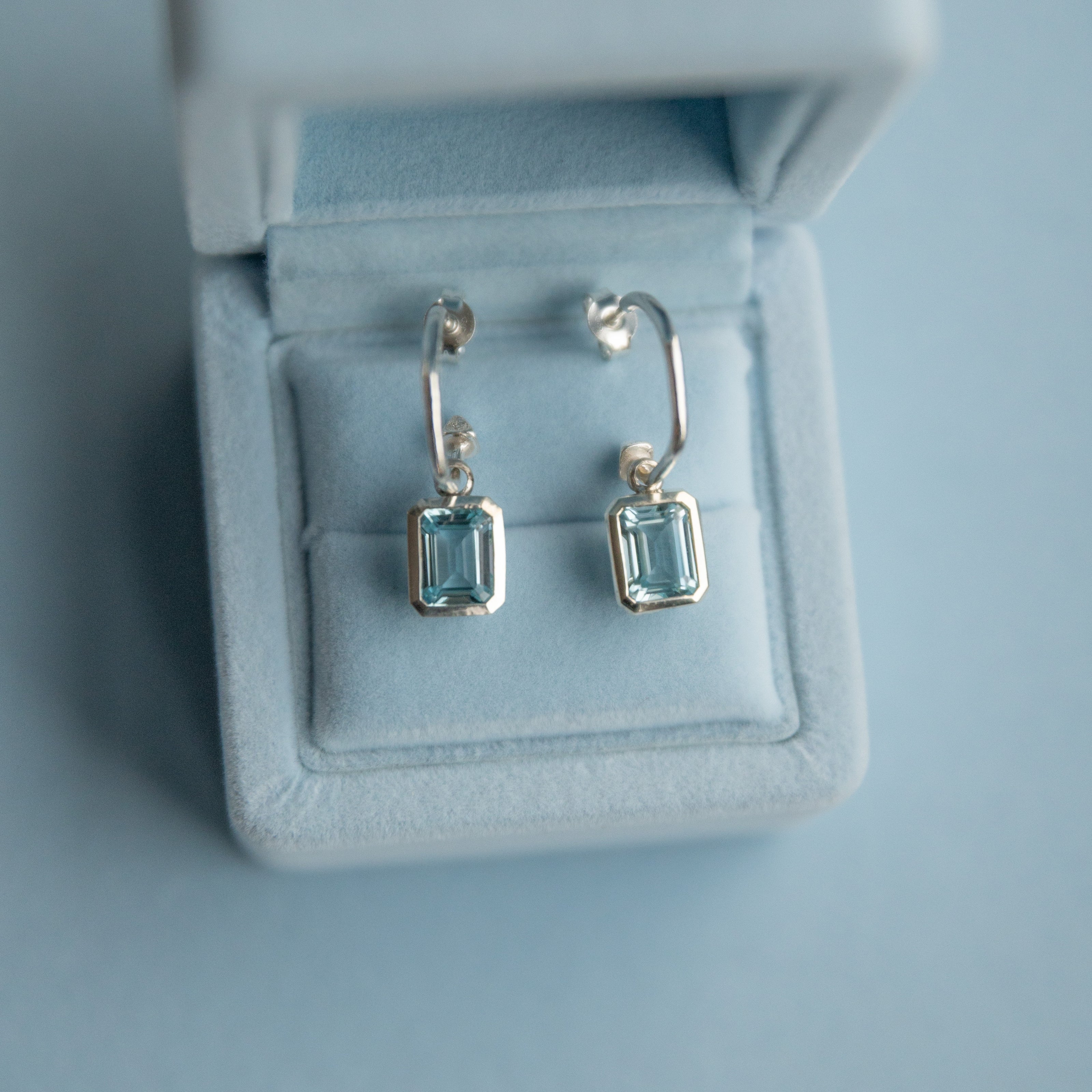 Silver Juno Blue Topaz Earring Charms