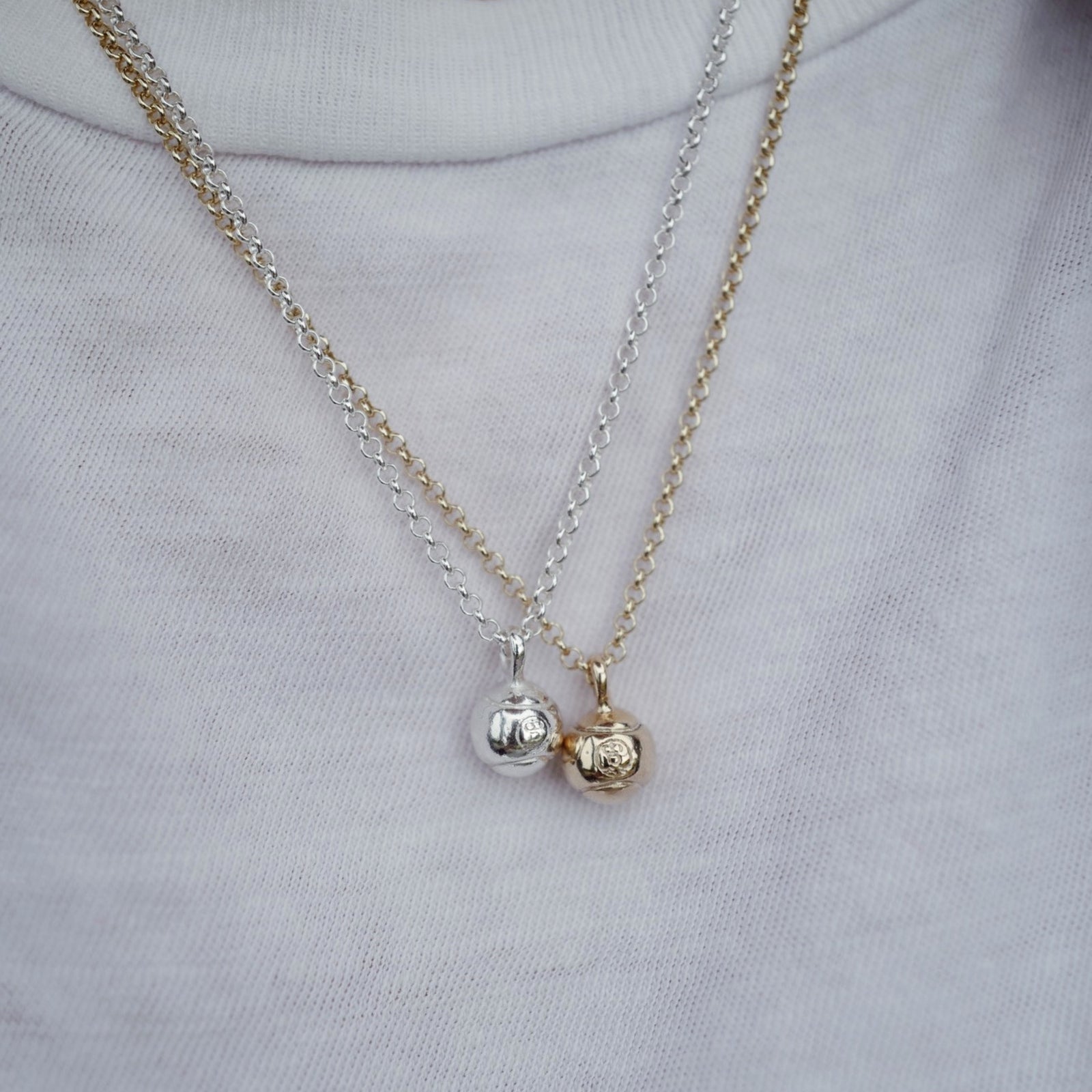 Gold DD Tennis Ball Necklace