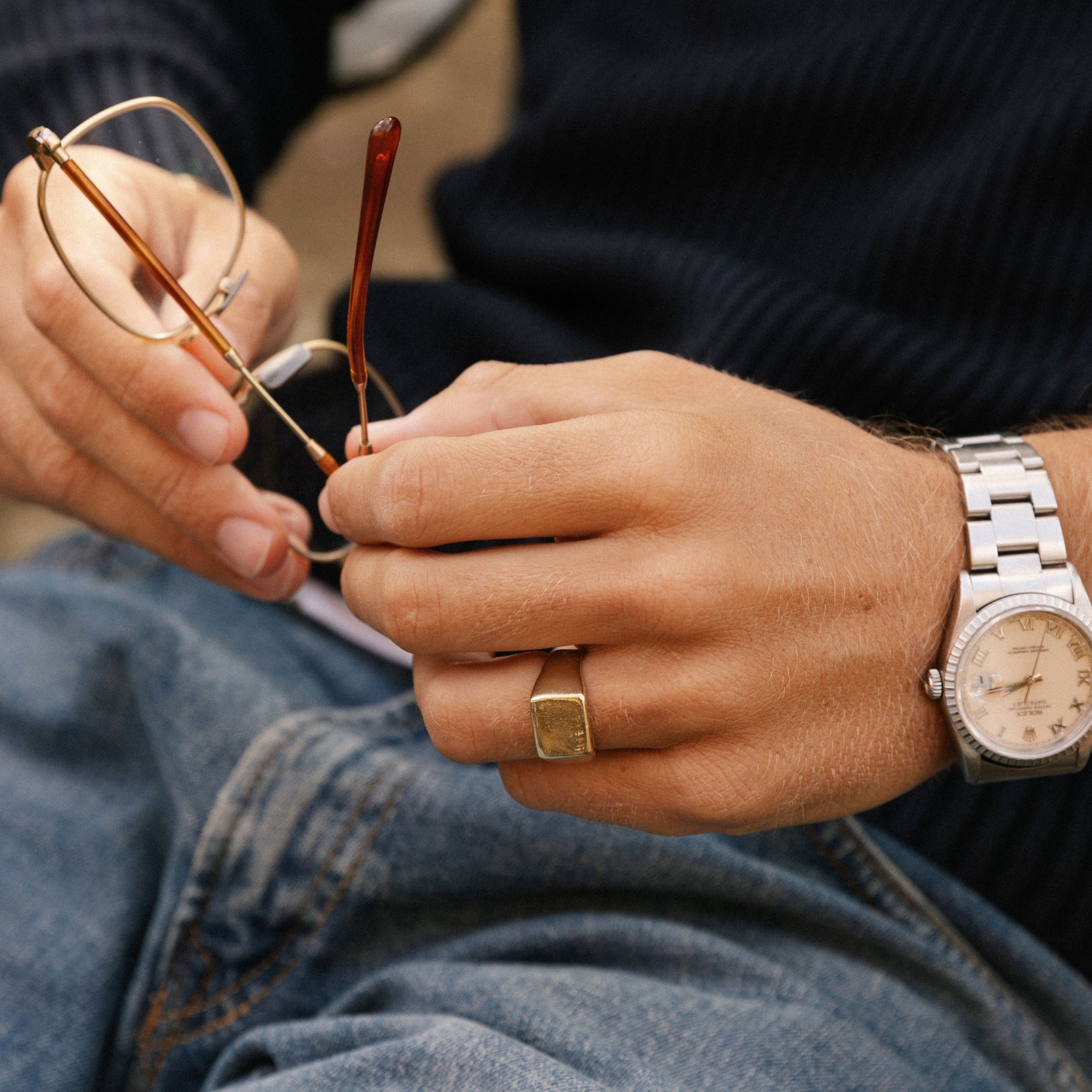 Gold Square Signet Ring