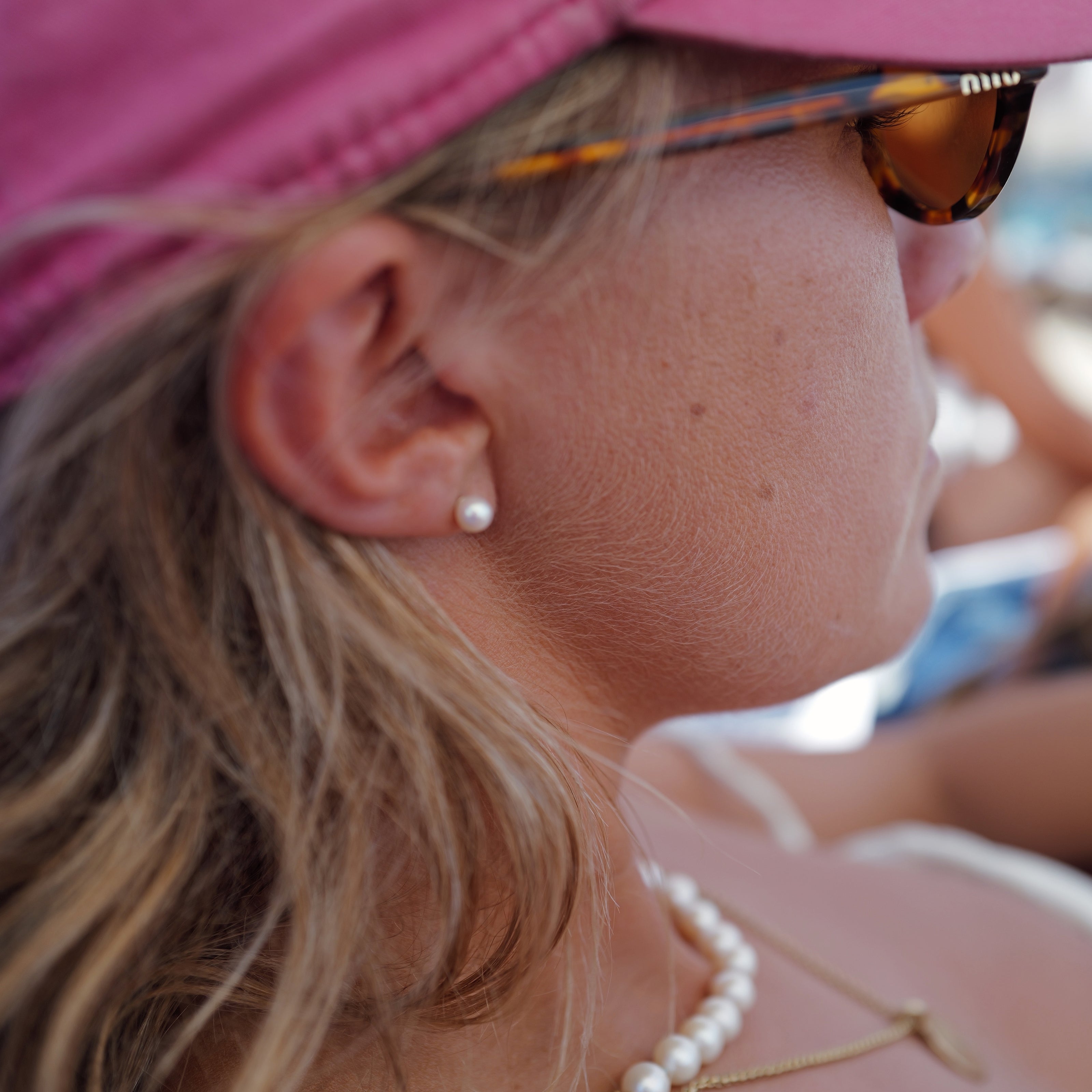 Gold Mini Pearl Stud Earrings