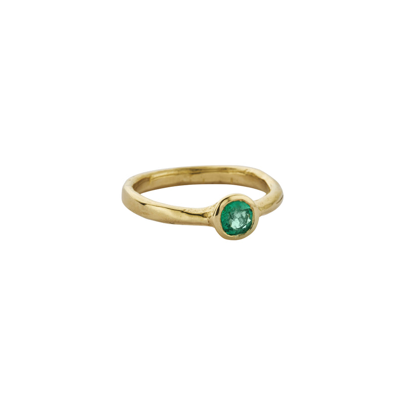 Gold Emerald Baby Stone Ring