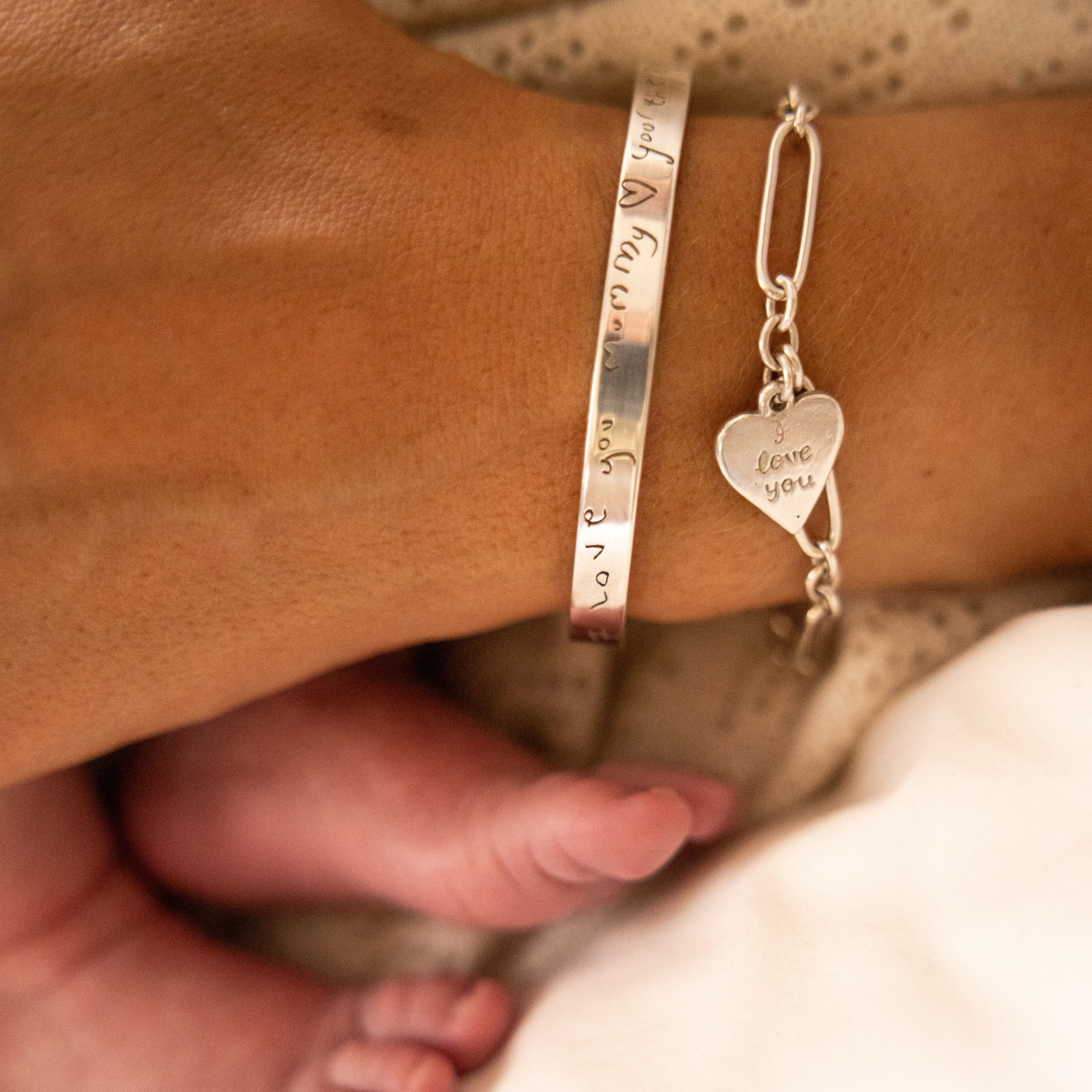 Silver 'I Love You' Love Token Bracelet