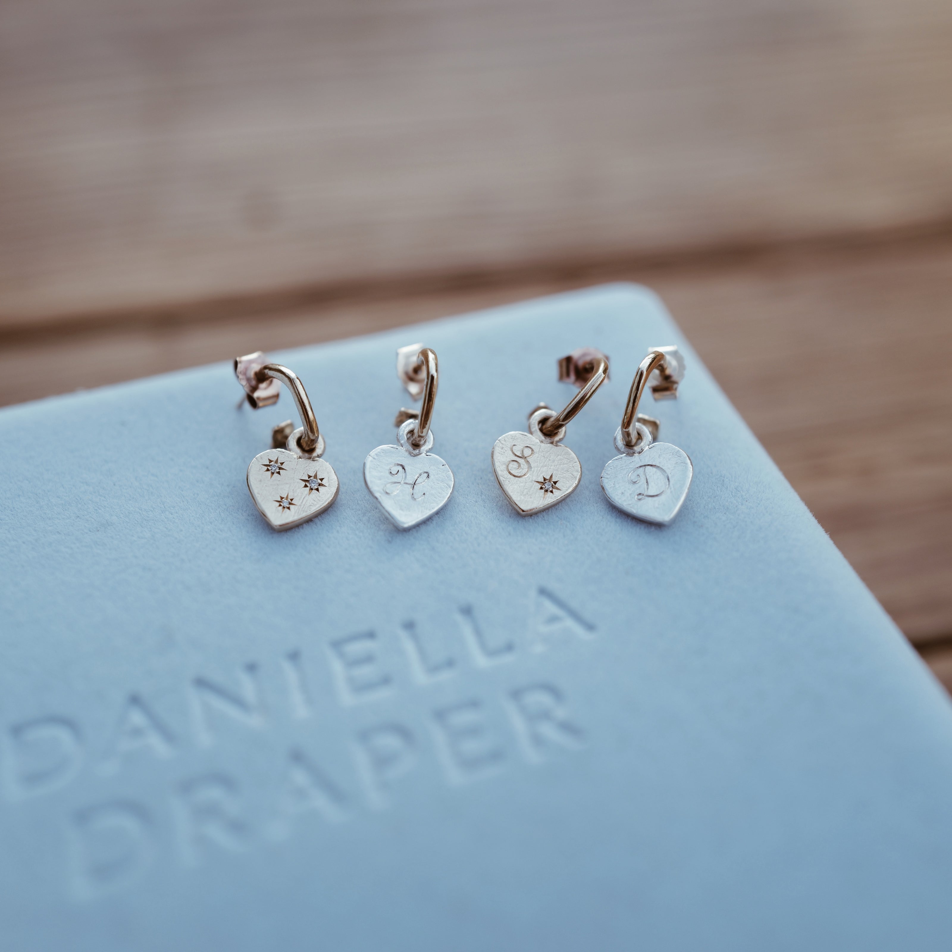 Gold Trio Diamond Midnight Keeper's Heart Earring Charms