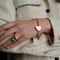 Gold Heart Token Bracelet