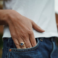 ZAINA Gold Blue Sapphire & Diamond Ring