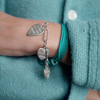 Silver Heart Token Bracelet