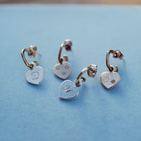 Silver Keeper's Heart Earring Charms