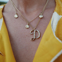 Gold Trio Scallop Shell Necklace
